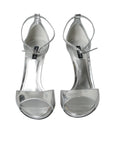 Dolce & Gabbana Silver KEIRA Leather Heels Sandals Shoes
