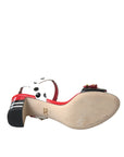 Dolce & Gabbana Multicolor Floral Crystal Leather Sandals Shoes