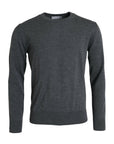 Dolce & Gabbana Dark Gray Wool Crew Neck Pullover Sweater
