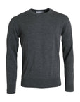 Dolce & Gabbana Dark Gray Wool Crew Neck Pullover Sweater