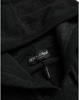 Dolce & Gabbana Dark Gray Cashmere Hooded Pullover Sweater