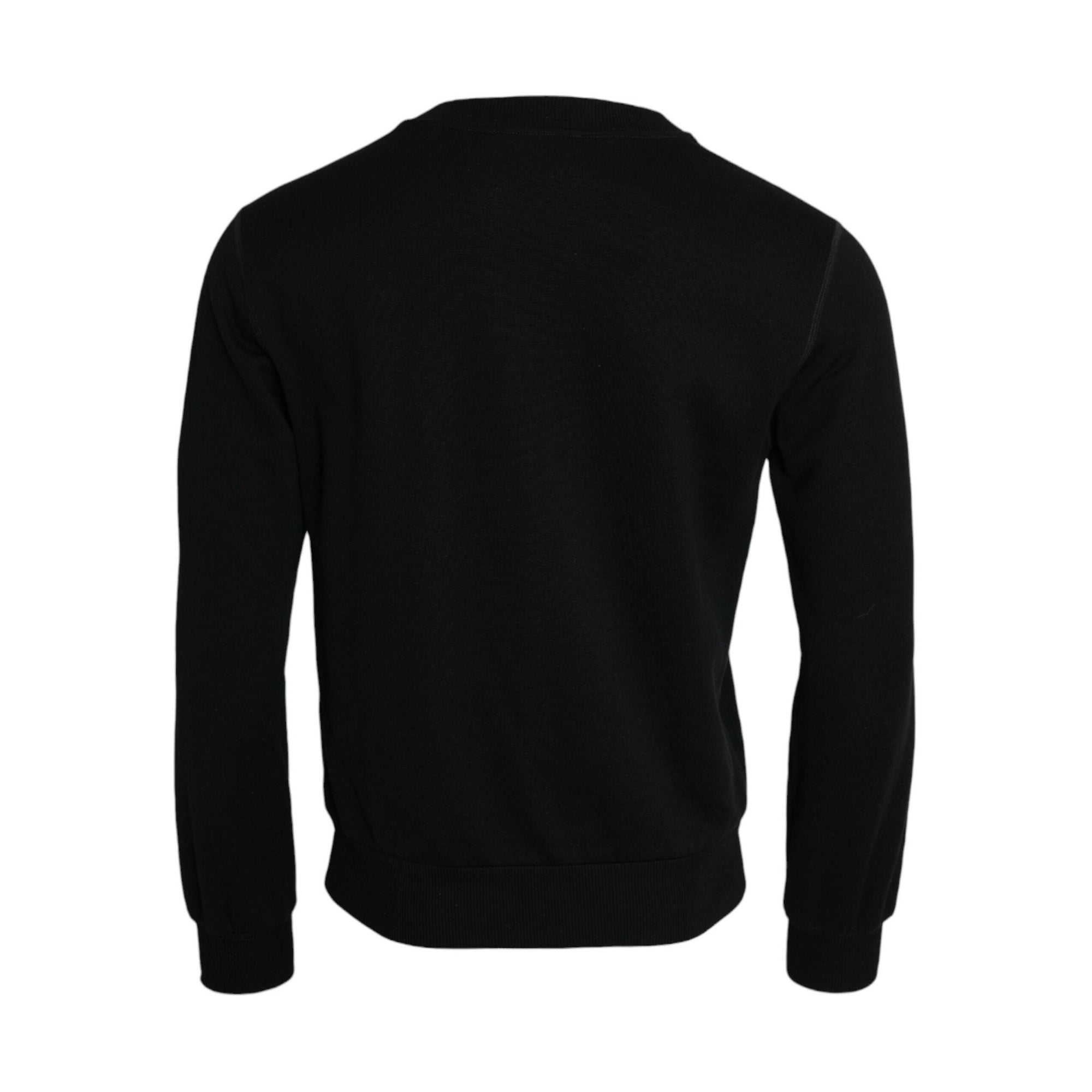 Dolce & Gabbana Black Cotton Long Sleeves Sweatshirt Sweater