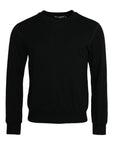 Dolce & Gabbana Black Cotton Long Sleeves Sweatshirt Sweater