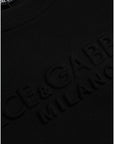 Dolce & Gabbana Black Cotton Long Sleeves Sweatshirt Sweater