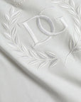 Dolce & Gabbana White Logo Embossed Cotton Crewneck T-shirt
