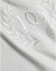 Dolce & Gabbana White Logo Embossed Cotton Crewneck T-shirt