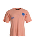 Dolce & Gabbana Coral Cotton Logo Print Short Sleeve T-shirt