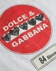 Dolce & Gabbana White Amor Heart Cotton Crewneck Short Sleeve T-shirt