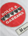 Dolce & Gabbana White Amor Heart Cotton Crewneck Short Sleeve T-shirt