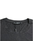 Dolce & Gabbana Gray Logo Print Crewneck Short Sleeve T-shirt
