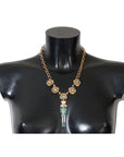 Dolce & Gabbana Elegant Gold Crystal Statement Necklace