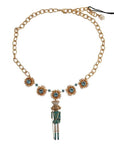 Dolce & Gabbana Elegant Gold Crystal Statement Necklace