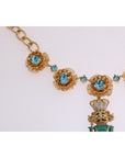 Dolce & Gabbana Elegant Gold Crystal Statement Necklace