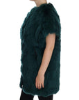 Dolce & Gabbana Exquisite Green Alpaca Fur Long Vest