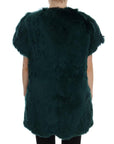 Dolce & Gabbana Exquisite Green Alpaca Fur Long Vest