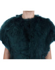 Dolce & Gabbana Exquisite Green Alpaca Fur Long Vest