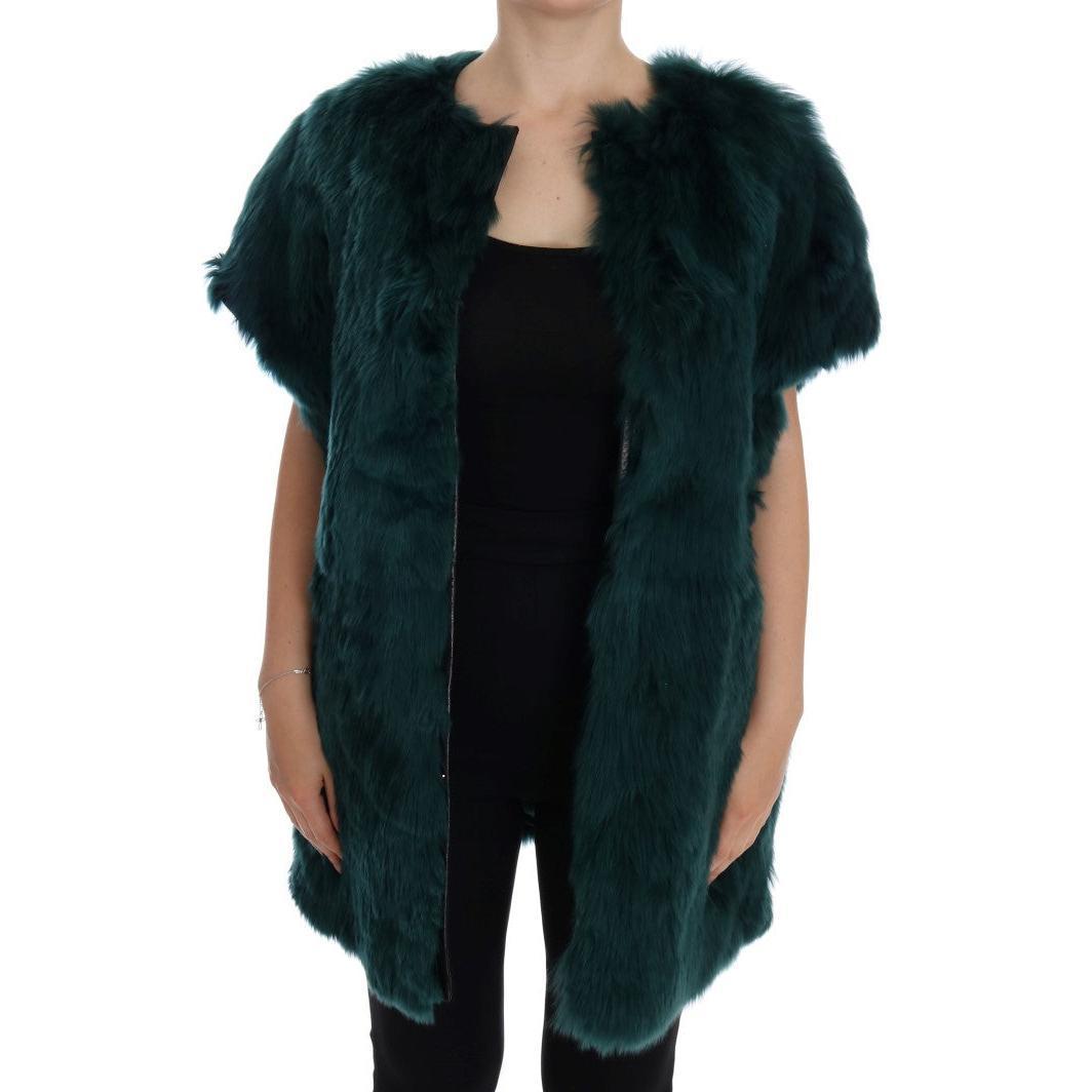 Dolce & Gabbana Exquisite Green Alpaca Fur Long Vest