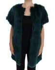 Dolce & Gabbana Exquisite Green Alpaca Fur Long Vest