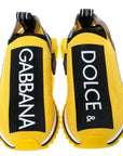 Dolce & Gabbana Chic Logo-Print Stretch Sneakers in Vibrant Yellow