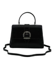 Jimmy Choo Black Leather Top Handle Shoulder Bag