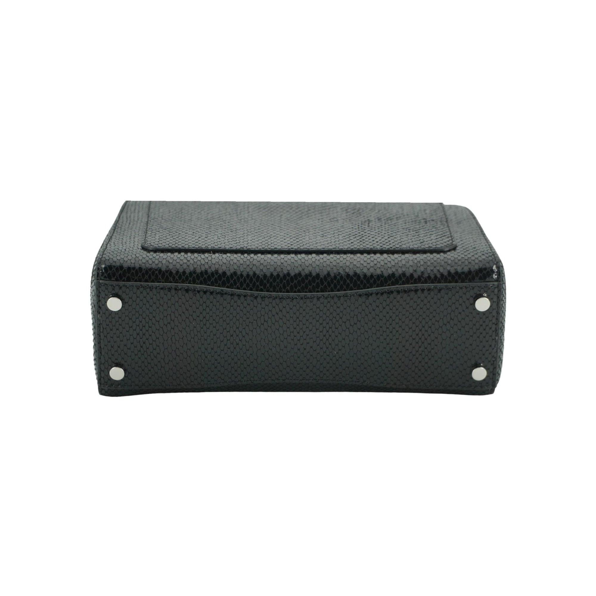Jimmy Choo Black Leather Top Handle Shoulder Bag