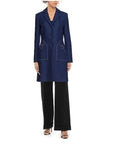 Love Moschino Blue Wool Women Coat