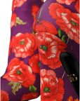 Dolce & Gabbana Purple Floral Jersey Stretch Boots Shoes