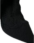 Dolce & Gabbana Black Stiletto Heels Mid Calf Boots Shoes