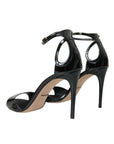 Dolce & Gabbana Black KEIRA Leather Heels Sandals Shoes