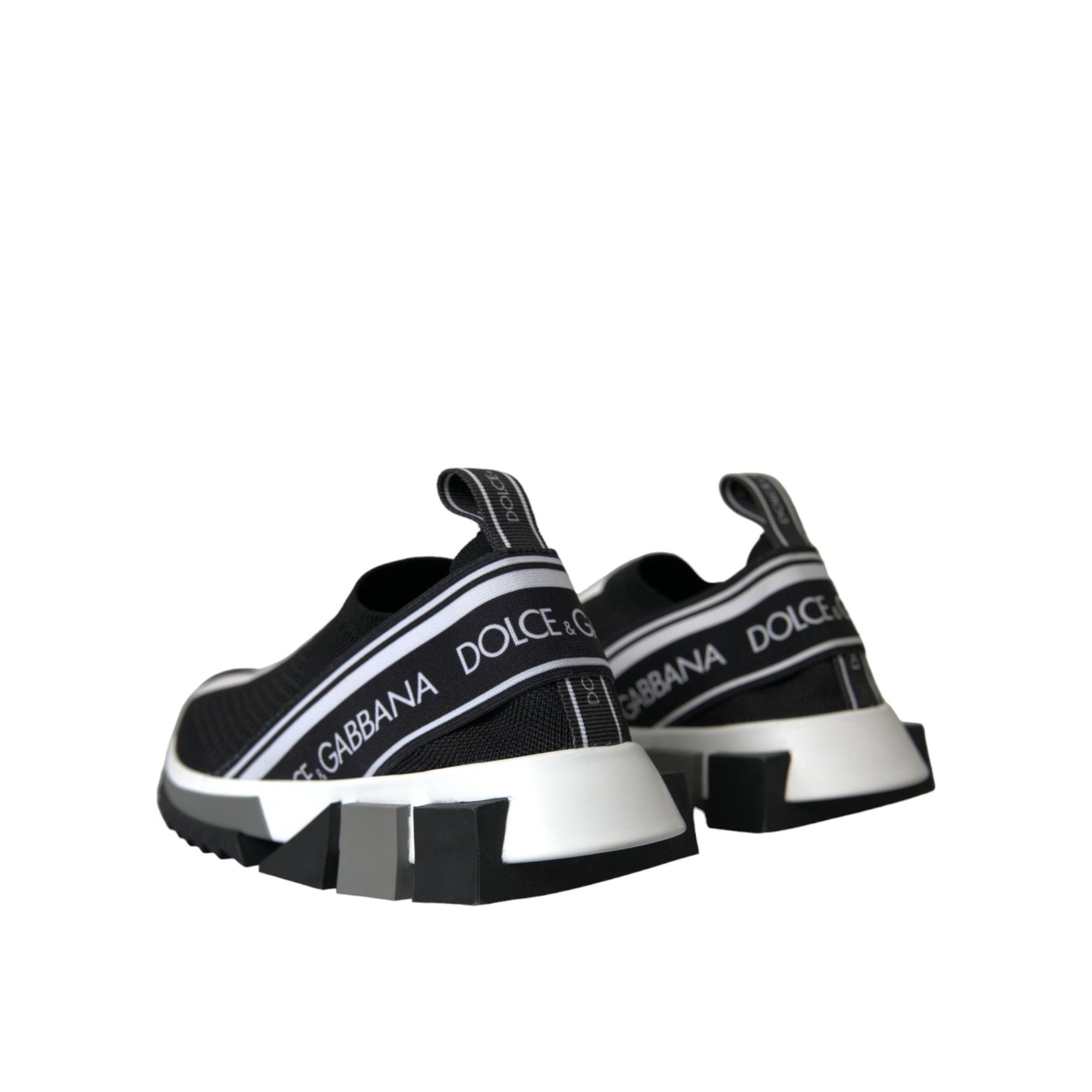 Dolce & Gabbana Black White Slip On Sorrento Sneakers Shoes