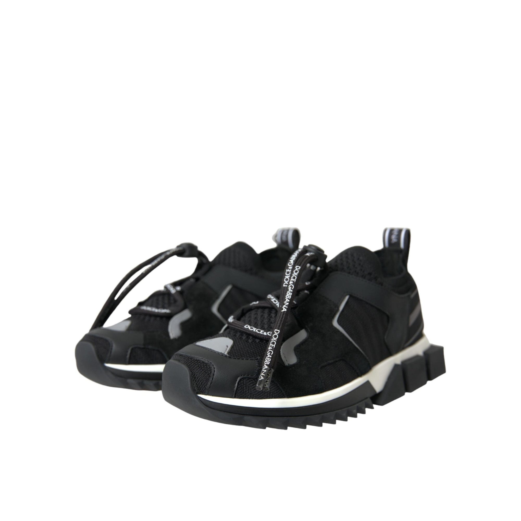 Dolce & Gabbana Black Mesh Sorrento Trekking Sneakers Shoes