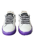 Dolce & Gabbana White Leather Portofino Low Top Sneakers Shoes