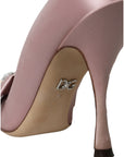 Dolce & Gabbana Pink Satin Crystal High Heels Pumps Shoes