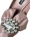 Dolce & Gabbana Pink Satin Crystal High Heels Pumps Shoes