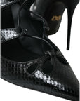 Dolce & Gabbana Black Python Leather Mary Jane Pumps Shoes