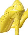Dolce & Gabbana Yellow Crystal CINDERELLA Heels Pumps Shoes