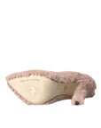 Dolce & Gabbana Light Pink Faux Fur Heels Pumps Shoes