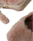 Dolce & Gabbana Light Pink Faux Fur Heels Pumps Shoes