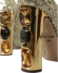 Dolce & Gabbana Gold Sequin Crystal Heels Pumps Shoes