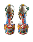 Dolce & Gabbana Multicolor Carretto Embellished Sandals Shoes