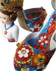 Dolce & Gabbana Multicolor Carretto Embellished Sandals Shoes