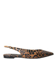 Dolce & Gabbana Brown Leopard Exotic Skin Slingback Shoes