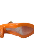 Dolce & Gabbana Orange CINDERELLA Floral Crystal Pumps Shoes