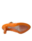 Dolce & Gabbana Orange CINDERELLA Floral Crystal Pumps Shoes