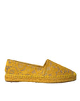 Dolce & Gabbana Yellow Taormina Lace Espadrille Loafers Flats Shoes