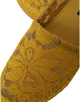 Dolce & Gabbana Yellow Taormina Lace Espadrille Loafers Flats Shoes