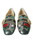 Dolce & Gabbana Multicolor Jacquard Embellished Loafers Shoes