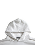 Balenciaga White Cotton Logo Hooded Pullover Sweatshirt Sweater