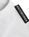 Balenciaga Off White Cotton Jersey Round Neck T-shirt