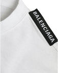 Balenciaga Off White Cotton Jersey Round Neck T-shirt